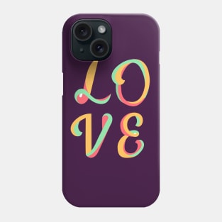 Love typographic lettering Phone Case