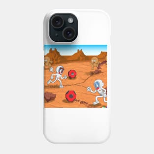 Astronauts playing football on Mars Phone Case