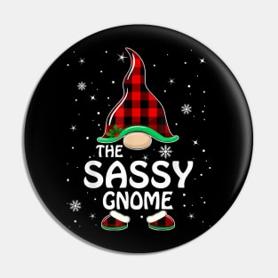 Sassy Gnome Buffalo Plaid Matching Family Christmas Pajama Pin