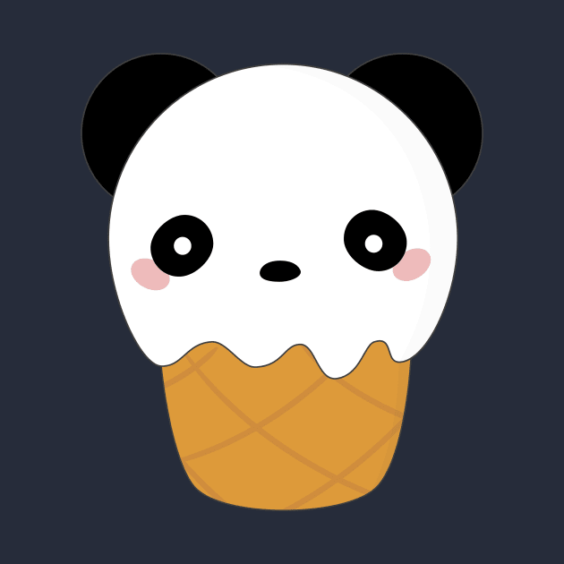 Kawaii Cute Ice Cream Panda T-Shirt by happinessinatee