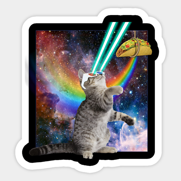 Laser Cat Chasing A Rainbow Taco 3d Glasses Space Gift