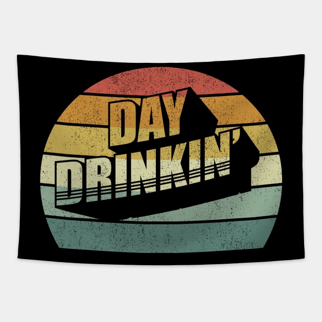 Vintage Retro Day Drinkin' Drink Lover Funny Drinking Tapestry by SomeRays
