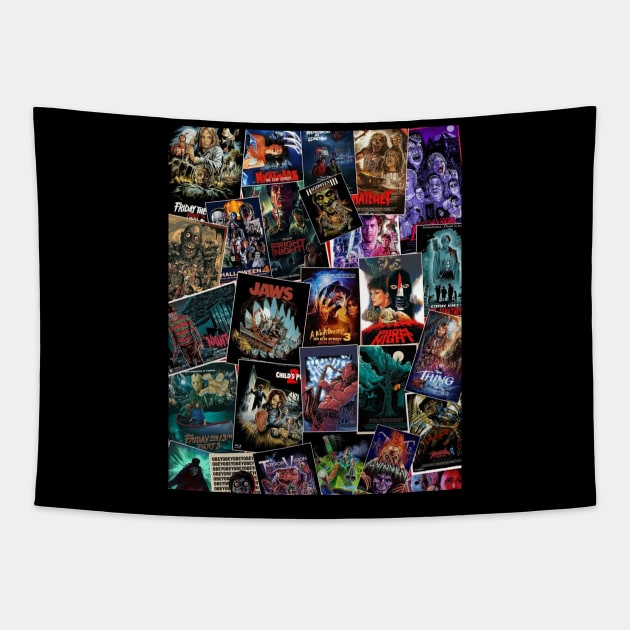 Horror Movie poster Collage Tapestry by efanmr