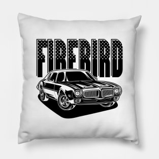 Firebird Car (Black Print) Pillow