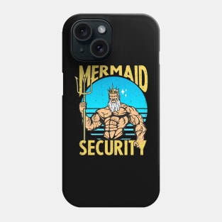 mermaid security - funny merman and mermaid dad Phone Case