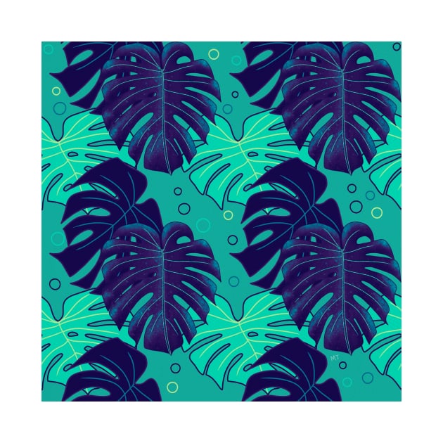 Monstera Pattern - Neon by monitdesign