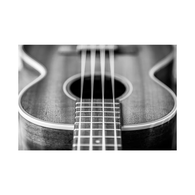 Tenor Ukulele in Black and White by Amy-K-Mitchell