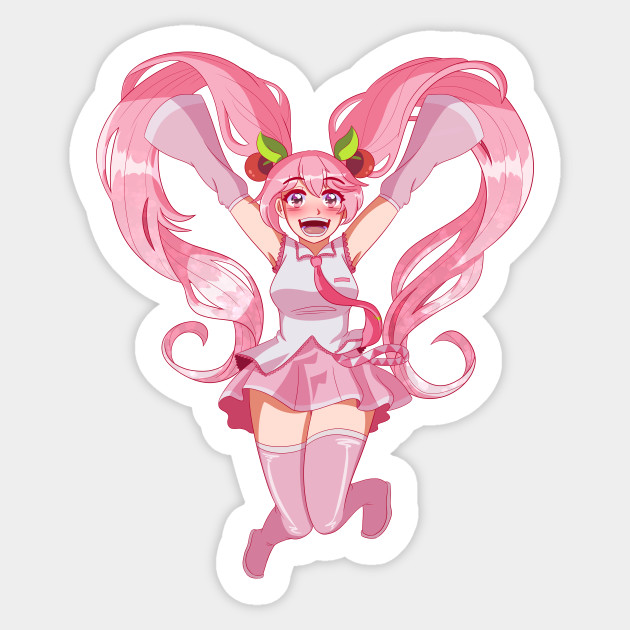 Sakura Miku Vocaloid Sticker Teepublic Au
