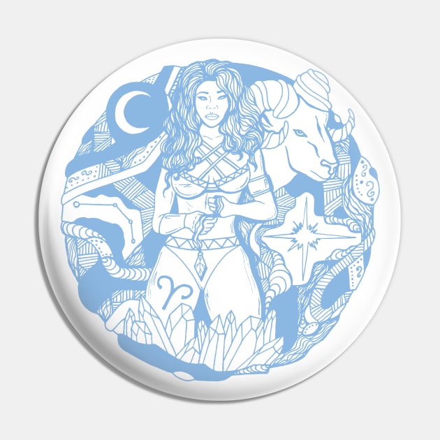 Light Blue Aries Beauty Pin by kenallouis