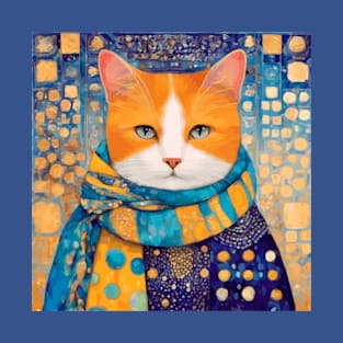 Klimt Cat with Green Eyes in the City T-Shirt