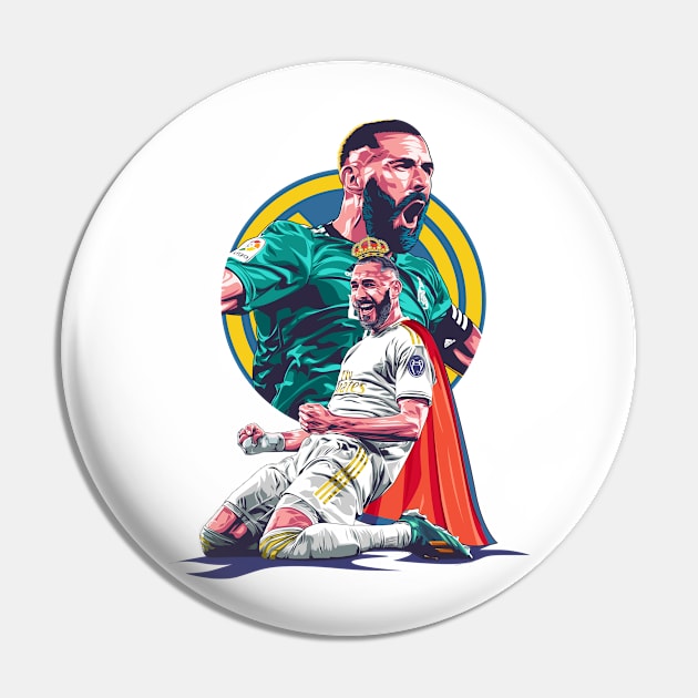 Benzema Reigns: Illustrating the Majesty of a Football King Pin by Futbol Art