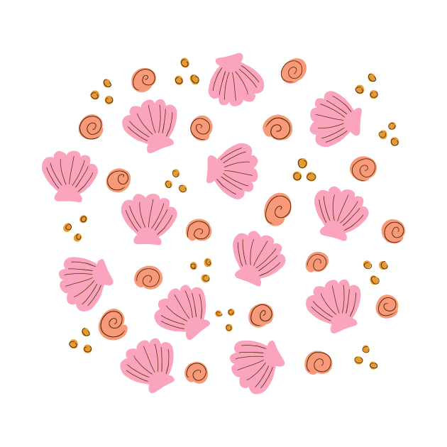 Seashells from the beach - Pink by Natalisa