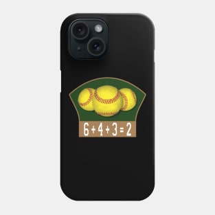 Softball 6+4+3=2 Double Play Phone Case