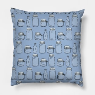 Glass Jars And Bottles Pattern Pillow