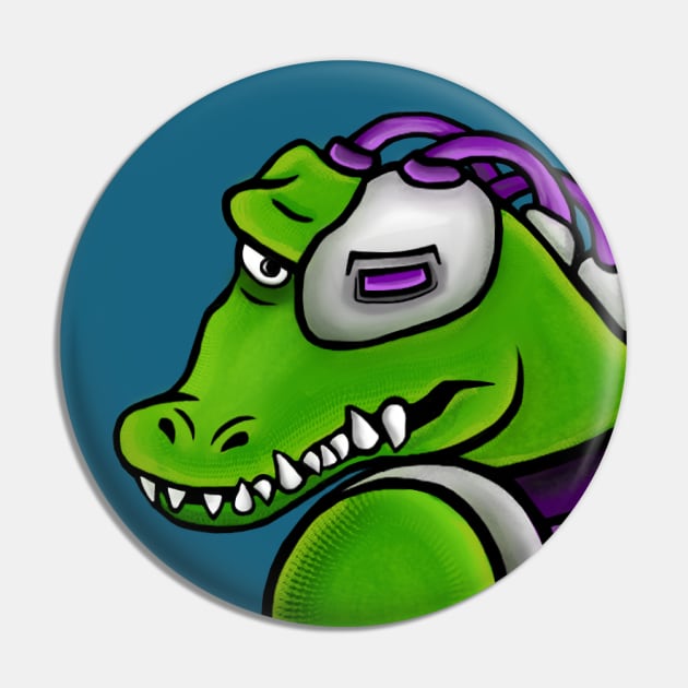 Gatorg: The Cyborg-Alligator Pin by urufangu