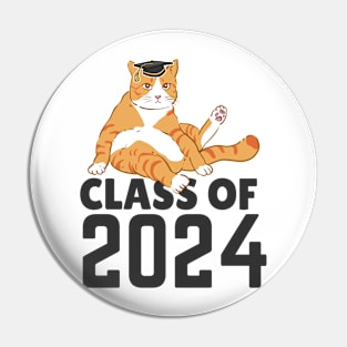 Funny  class of 2024 senior graduation 2024   cat Pin