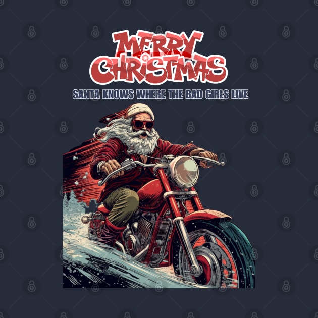 Santa Celebrate Christmas With Motorcycle by FrogandFog