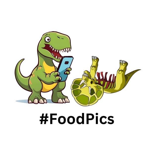 Funny Dinosaur Cartoon T-Rex Selfie by MordaxFurittus