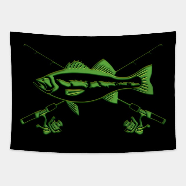 Bass Fishing Tapestry by Fisherbum