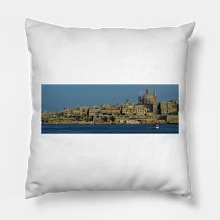 Valetta, Malta from Marsamxett Harbor Pillow