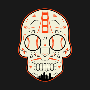 San Francisco Baseball Sugar Skull T-Shirt