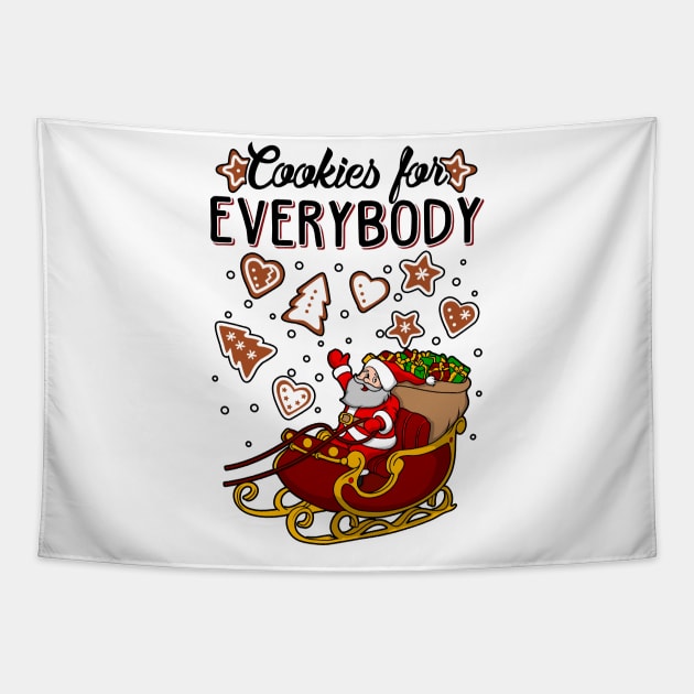 Cookies For Everybody Christmas Ugly Sweater Tapestry by KsuAnn