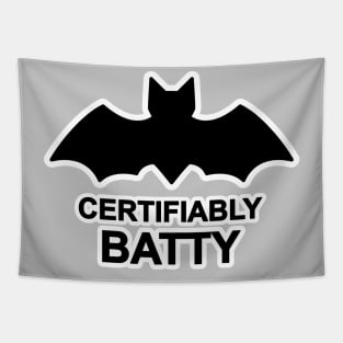 Certifiably Batty Funny Animal Design Tapestry