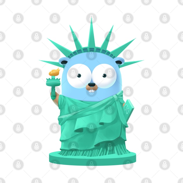 Golang Gopher Go Liberty by clgtart