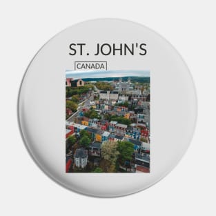 Saint John's Newfoundland and Labrador City Canada Cityscape Skyline Gift for Canadian Canada Day Present Souvenir T-shirt Hoodie Apparel Mug Notebook Tote Pillow Sticker Magnet Pin