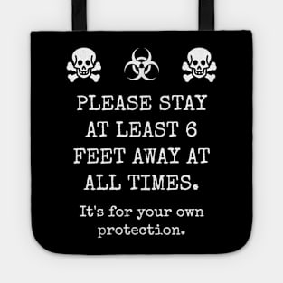 Social Distancing 6 Feet Introvert Warning Tote