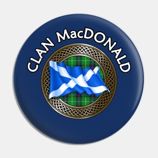 Clan MacDonald Crest & Tartan Knot Pin