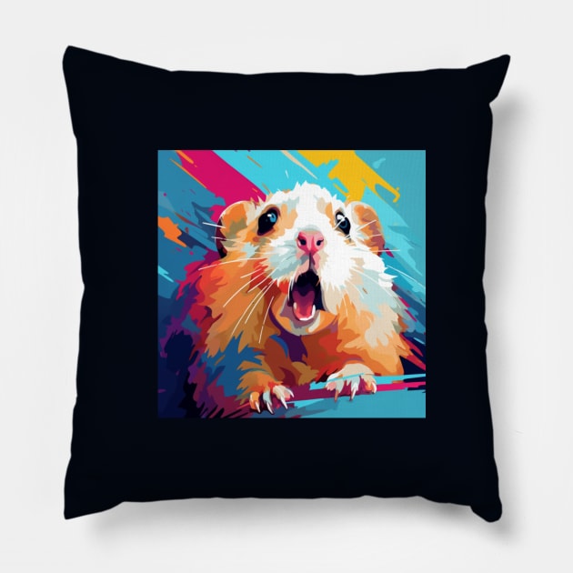 Scared Hamster Meme, wpap, funny tshirt Pillow by Pattyld