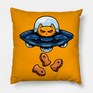 Alien Cat With UFO Pillow