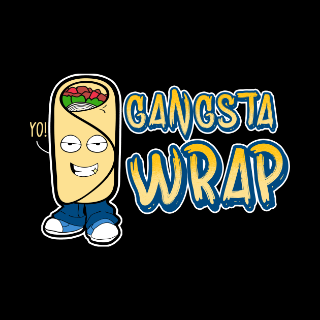 Cute & Funny Gangsta Wrap Yo! Burrito Rap Food Pun by theperfectpresents