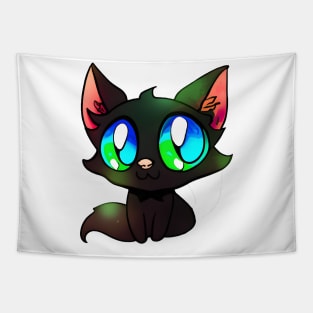 Black cat with blue eyes Tapestry