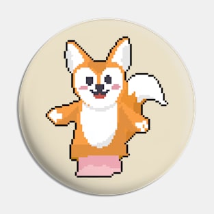 Furry Friend: Pixelated Dog Illustration for Street Fashion Pin