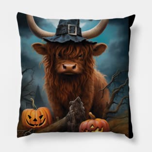 Trick Or treat - Highland Cow Pillow