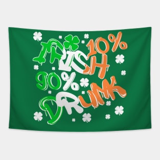 Saint Patricks Day Funny Irish Drinking Quote Lucky Clover Tapestry