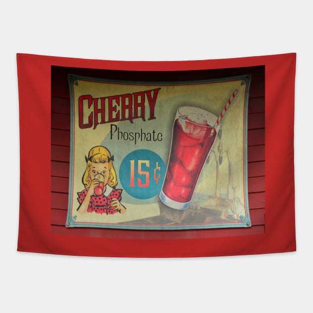 Vintage Cherry soda sign Tapestry by dltphoto