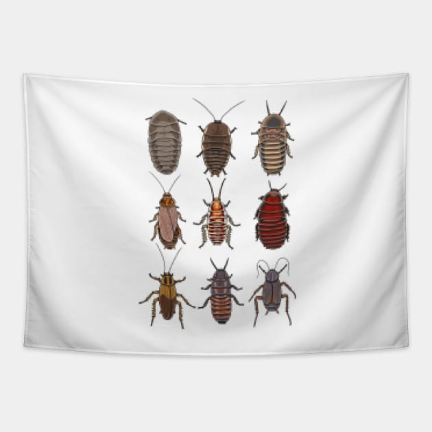 8bit pixel cockroach pattern Tapestry by Artbychb