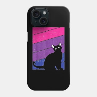 Black Cat Bi Sexual Pride Kitten Lover LGB Q Proud Ally Bi Phone Case