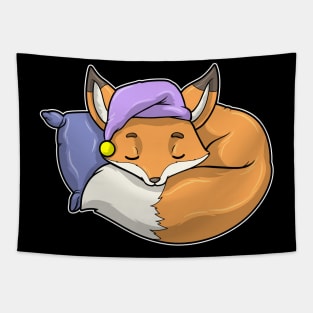 Fox at Sleeping with Pillow & Sleepyhead Tapestry