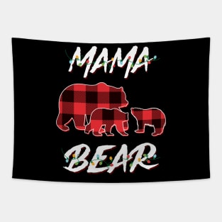 Mama Bear Red Plaid Christmas Pajama Matching Family Gift Tapestry