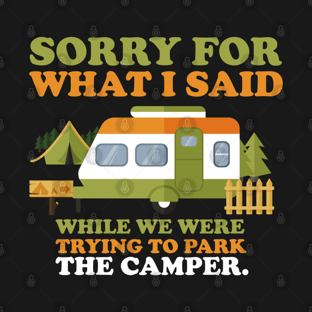 Funny Camping Print RV Couples Tee Campers Outdoor Print by Linco