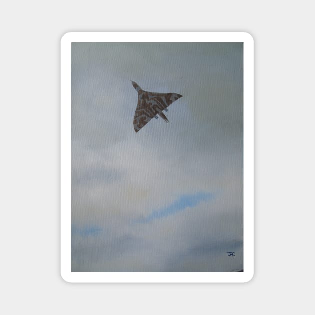 The Last Vulcan Bomber - flying at Farnborough Centenary Air Show Magnet by JennyCathcart