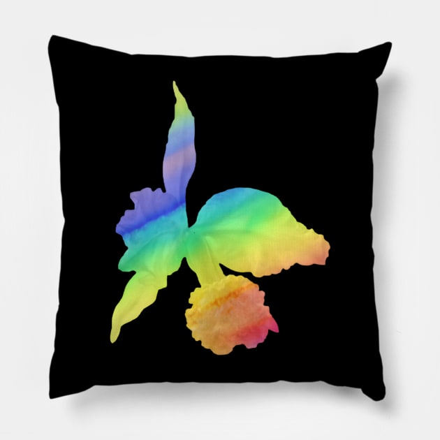 Bright rainbow flower Pillow by Geomhectic