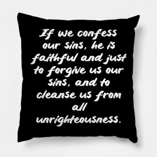 1 John 1:9 Bible Verse KJV Text Pillow