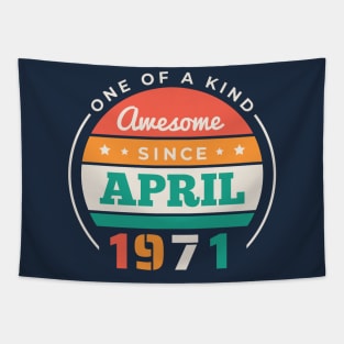 Retro Awesome Since April 1971 Birthday Vintage Bday 1971 Tapestry