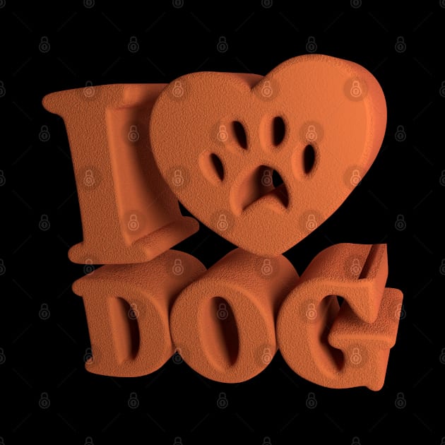 3D I Love Dog - Felt by 3DMe