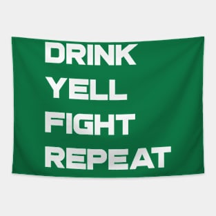 Drink Yell Fight Repeat Tapestry